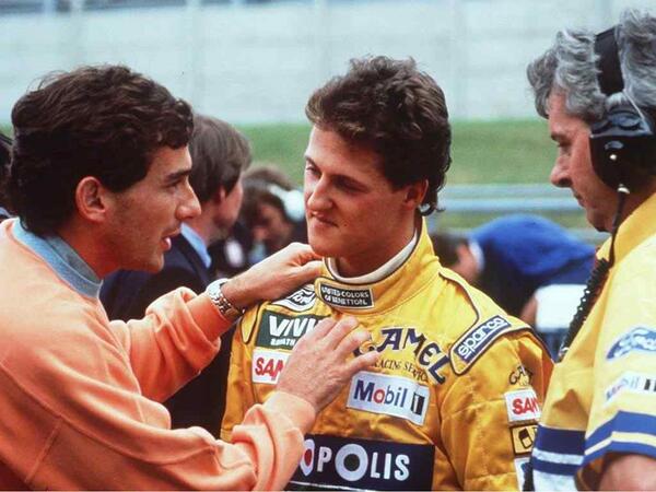 シューマッハを説得するアイルトン・セナ